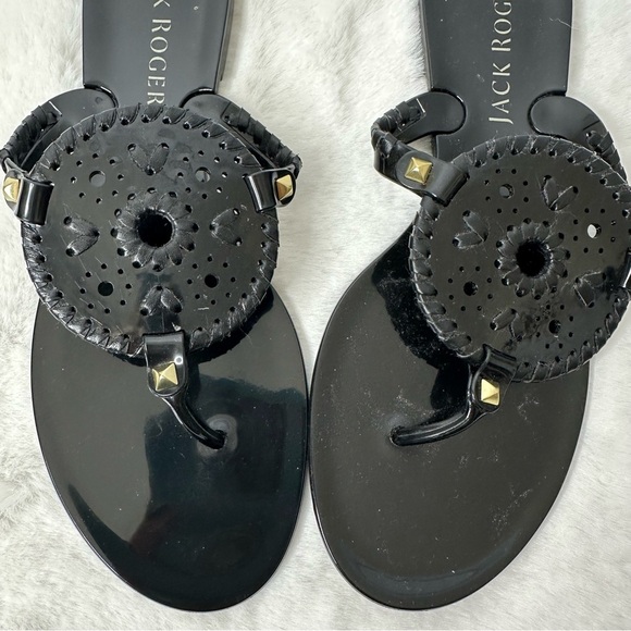 Jack Rogers Black Georgica Jelly Sandals Size 9 - Picture 2 of 4